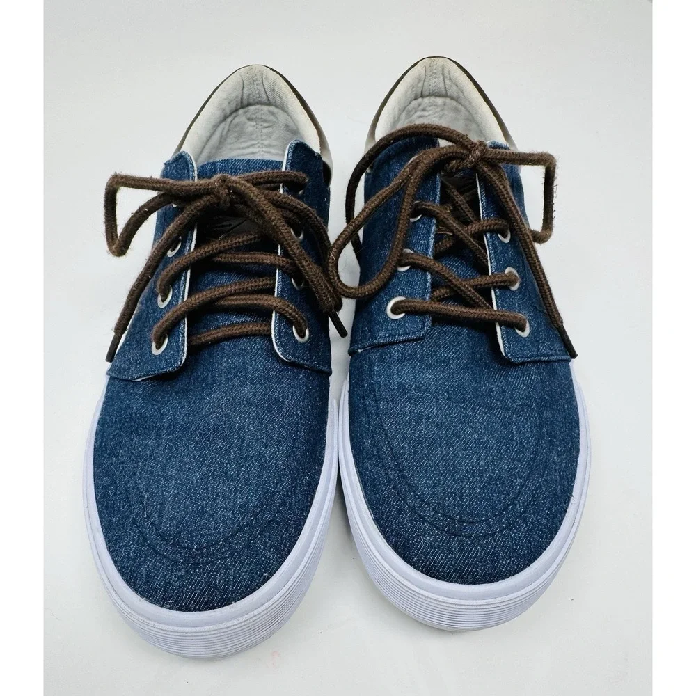 St. John's Bay‎ Bryce Navy Blue Denim Lace-Up Shoes Sneakers Men 8.5 M